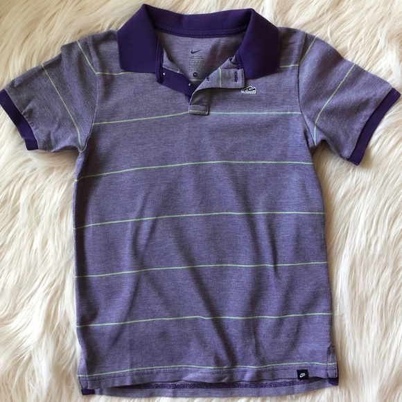 Nike Other - 🛑3/$15🛑 NIKE PURPLE STRIPED PIQUE POLO SHIRT